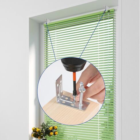 2pcs Mounting L Bracket and wingnut for Woven Wood or Bamboo Shade, Heavy Duty Angle Brackets Universal Metal L Shade Brackets for Inside, Ceiling or Wall Mount Roman Fold Shades in Saudi Arabia