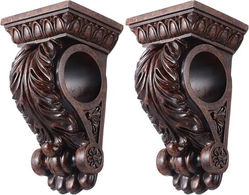 Yalikop 2 Pcs Resin Drapery Sconce Corbel Bracket Curtain Rod Bracket Drapery Scarf Swags for Window Decoration Curtain Supports for Living Room, Bedroom in Saudi Arabia