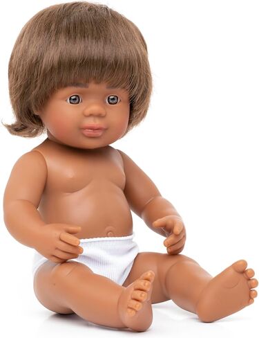 Miniland Educational Anatomically Correct 15" Baby Doll, Caucasian Boy, Brunette,Multi in Saudi Arabia