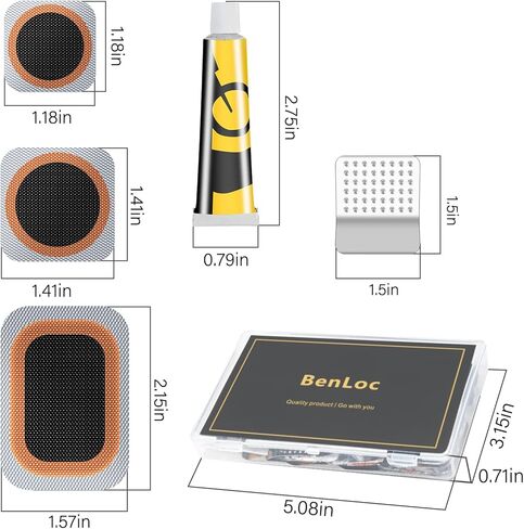 طقم إصلاح رقعة الإطارات الداخلية للدراجة - مجموعة رقع ثقب أنبوب الدراجة الهوائية، 30 قطعة من رقع الفلكنة، رقع بدون لاصق للدراجات النارية BMX وركوب الدراجات الجبلية والدراجات الجبلية A3 in Kuwait
