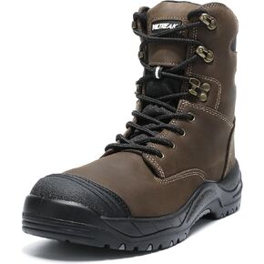 Steel Toe Work Boots for Men and Women, S3 Certified Safety Boots with Lace-Up Design, Waterproof, Anti-Puncture, Slip-Resistant, Ideal for Construction, Outdoor, Warehouse in Saudi Arabia