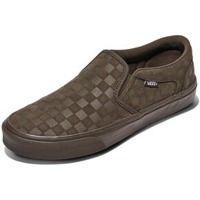 Vans Men's Asher Slip-On Shoe | Comfortable Sneakers for Walking, Fashion & Everyday Wear, Embossed Suede Coal Brown, 11 in Kuwait