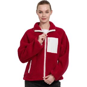 سترات صوف نسائية سميكة 290G بسحاب كامل ومعاطف بياقة عالية وأكمام طويلة وسترة خارجية غير رسمية in Kuwait