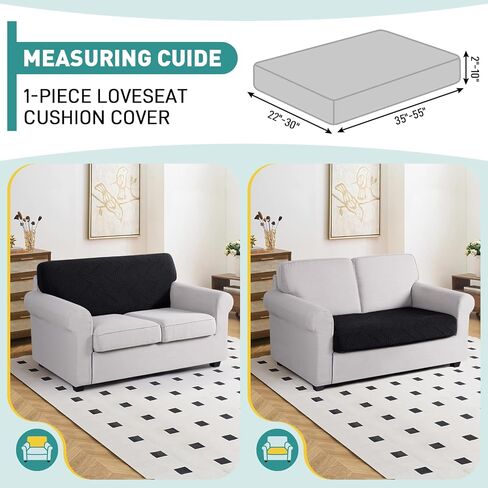 Ruaozz Couch Cushion Covers for Sectional Sofa Stretch Seat Cushion Covers Washable Sofa Slipcovers for L Shaped Soft Furniture Protector Pet Friendly (1 PC Seat or Back Cover, Blue Gray) in Kuwait