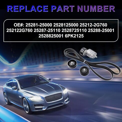 25281-25000 حزام الموتر البكرة الوسيطة يناسب 11-14 هيونداي سوناتا/توكسون، 10-15 كيا أوبتيما/سورينتو 2.4L استبدال OE 25212-2G760 25287-25110 25288-25001 in Saudi Arabia