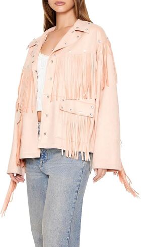 Forever 21 Women's Fringe Faux Suede & Gem Jacket in Saudi Arabia