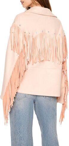 Forever 21 Women's Fringe Faux Suede & Gem Jacket in Saudi Arabia