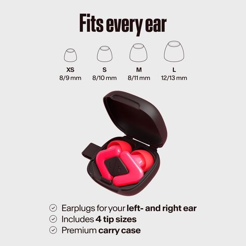 Alpine Tune Earplugs, Concert Ear Plugs for Noise Reduction, High Fidelity Music Quality, 19dB Hearing Protection with Crystal Clear Sound, Incl. 4 Sizes, For Parties, Raves, Festivals & Clubs, Black in Saudi Arabia