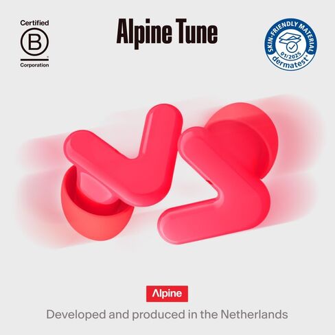 Alpine Tune Earplugs, Concert Ear Plugs for Noise Reduction, High Fidelity Music Quality, 19dB Hearing Protection with Crystal Clear Sound, Incl. 4 Sizes, For Parties, Raves, Festivals & Clubs, Black in Saudi Arabia