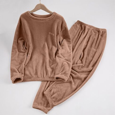 Fleece Pajamas Women Warm Pjs Sets Pullover Pants Loose Loungewear Sherpa Sweatshirts Sleepwear Winter Clothes in Saudi Arabia