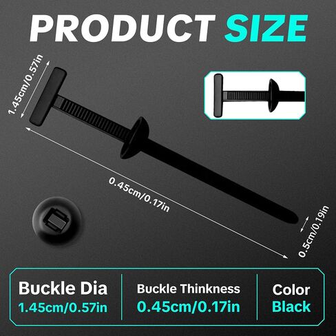 60PCS Nylon Universal Cable Tie Buckle, Heavy Duty Zip Ties for Car, Automotive Zipper Clips, Push Pin Clip Car Daily Repair, Snap-Fit Ziptie Bumper Retainer Fender Liner Door Panel Fastener in Saudi Arabia