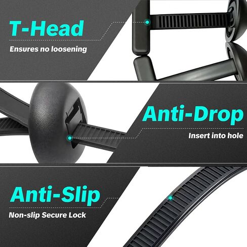 60PCS Nylon Universal Cable Tie Buckle, Heavy Duty Zip Ties for Car, Automotive Zipper Clips, Push Pin Clip Car Daily Repair, Snap-Fit Ziptie Bumper Retainer Fender Liner Door Panel Fastener in Saudi Arabia