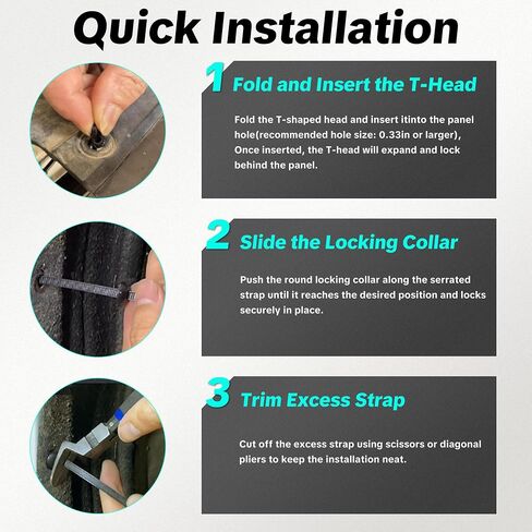 60PCS Nylon Universal Cable Tie Buckle, Heavy Duty Zip Ties for Car, Automotive Zipper Clips, Push Pin Clip Car Daily Repair, Snap-Fit Ziptie Bumper Retainer Fender Liner Door Panel Fastener in Saudi Arabia