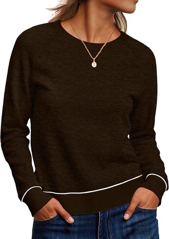 ANRABESS Sweaters for Women Long Sleeve Cropped Lightweight 2025 Fall Fashion Knit Crewneck Pullover Top Soft Trendy Outfits in Kuwait