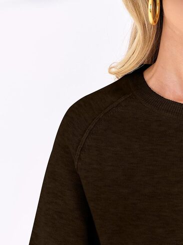 ANRABESS Sweaters for Women Long Sleeve Cropped Lightweight 2025 Fall Fashion Knit Crewneck Pullover Top Soft Trendy Outfits in Kuwait