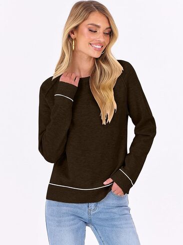ANRABESS Sweaters for Women Long Sleeve Cropped Lightweight 2025 Fall Fashion Knit Crewneck Pullover Top Soft Trendy Outfits in Kuwait