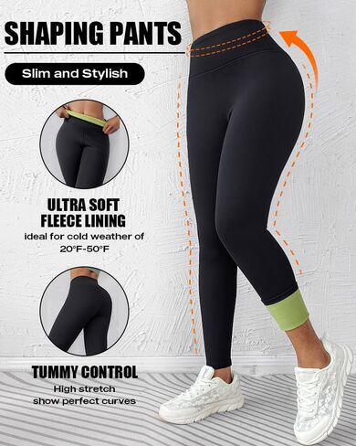 CHICME Fleece Lined Leggings Women 2025 Tummy Control Thermal Warm High Waisted Winter Yoga Pants with Pockets in Saudi Arabia