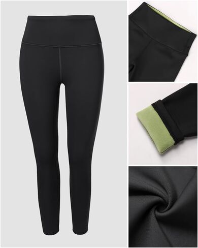 CHICME Fleece Lined Leggings Women 2025 Tummy Control Thermal Warm High Waisted Winter Yoga Pants with Pockets in Saudi Arabia