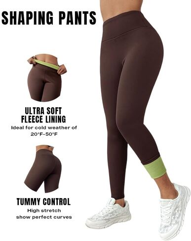 CHICME Fleece Lined Leggings Women 2025 Tummy Control Thermal Warm High Waisted Winter Yoga Pants with Pockets in Saudi Arabia