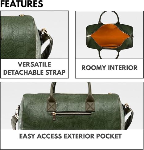 Tote&Carry Apollo 2 Vegan Leather Duffle Bag â€“ TSA-Approved Carry-On for Men & Women, Gold Hardware Weekender for Travel, Gym, or Overnight Use in Saudi Arabia