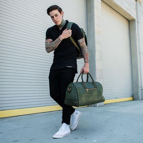 Tote&Carry Apollo 2 Vegan Leather Duffle Bag â€“ TSA-Approved Carry-On for Men & Women, Gold Hardware Weekender for Travel, Gym, or Overnight Use in Saudi Arabia