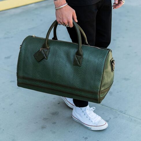Tote&Carry Apollo 2 Vegan Leather Duffle Bag â€“ TSA-Approved Carry-On for Men & Women, Gold Hardware Weekender for Travel, Gym, or Overnight Use in Saudi Arabia