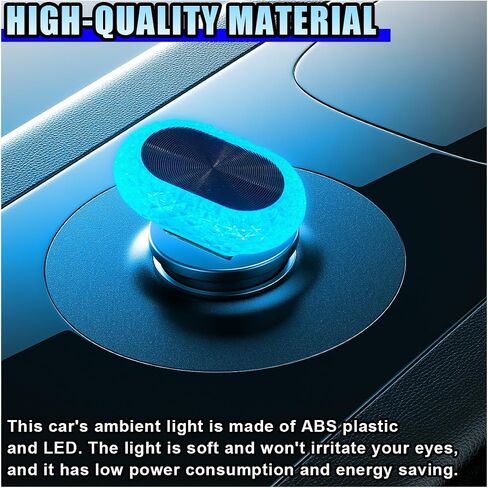 قطعتان من ضوء الليل الداخلي للسيارة USB LED، ديكور صغير من الكريستال Neno Ambient Light للسيارة، مصباح جو داخلي للسيارة، واجهة USB مدمجة، طقم إضاءة محيطة تلقائي لصندوق السيارة (أزرق) in Saudi Arabia