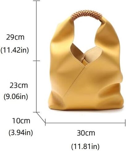 JIUFENG Hobo Bag for Women Genuine Leather Bucket Tote Bag Solid Color Commuter Underarm Shoulder Bag Womens Handbag in Kuwait