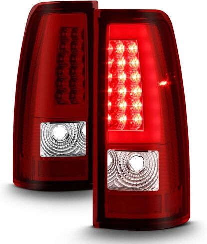ACANII - For 1999-2002 Chevy Silverado 1500 2500 3500 99-06 GMC Sierra Red LED Tube Tail Lights Brake Lamps Left+Right in Saudi Arabia