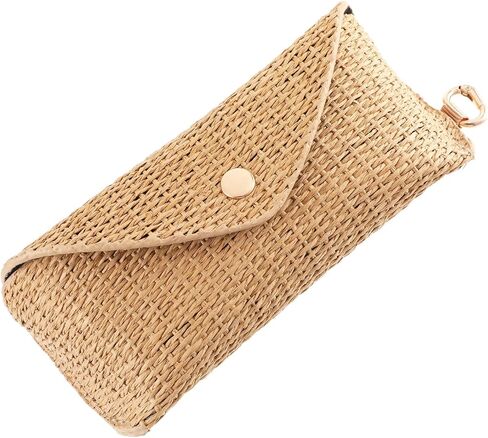 Woven Straw Glasses Case Straw Sunglasses Case Hard Shell Glasses Eyeglass Travel Pouch Boho Rattan Protective Sunglass Pouch Organizer Storage Holder For Women Fashion Accessories Vacation in Saudi Arabia