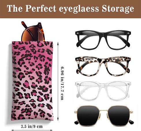 Eyeglasses Sunglasses Case PU Soft Squeeze Top Glasses Pouch for Women Floral Pattern Portable Anti Scratch in Saudi Arabia