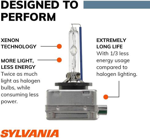 SYLVANIA - D3S SilverStar zXe HID (High Intensity Discharge) Headlight Bulb - High Performance Brighter and Whiter Light, Xenon Fueled, with a HID Attitude and Style (Contains 1 Bulb) in Saudi Arabia
