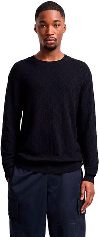 Armani Exchange Mens All Over Logo Jacquard Pullover in Saudi Arabia