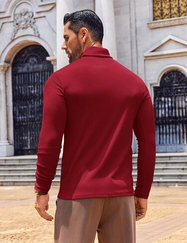 COOFANDY Men's Slim Fit Thermal Turtleneck Long Sleeve Ribbed Turtle Neck Casual Lightweight Pullover Sweater Basic Tops in Saudi Arabia