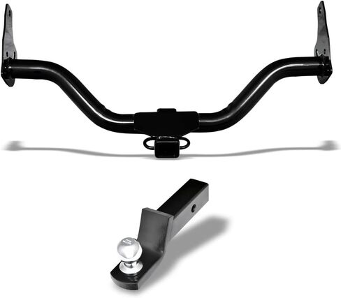 Class 3 III Black 2" Receiver Tube Rear Bumper Trailer Tow Hitch Towing Mount + 2 Inch Drop Loaded Ball Compatible with 05-15 Xterra in Saudi Arabia