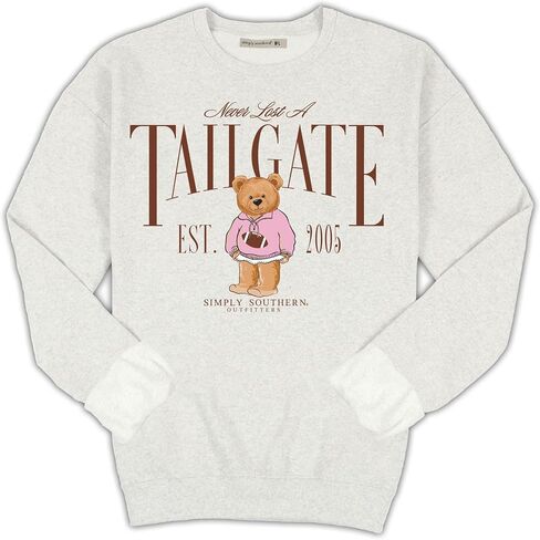 Simply Southern Never Lost A Tailgate Bear, Adult Crew Neck Sweatshirt in Saudi Arabia