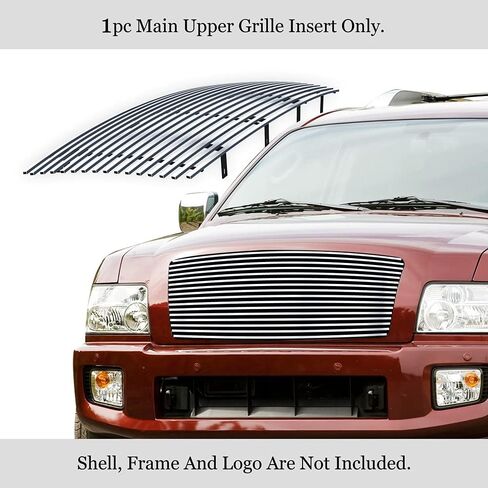 APS Compatible with Infiniti QX56 2004-2010 Main Upper Stainless Steel Black 8x6 Horizontal Billet Front Grill Grille Insert N85447J in Saudi Arabia