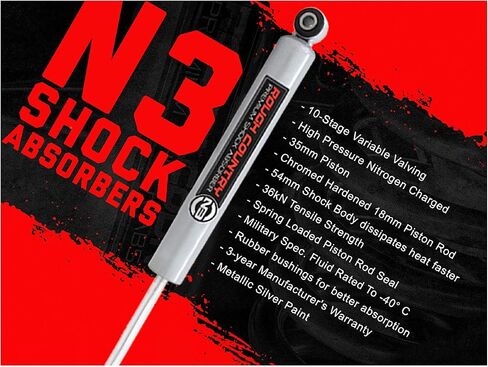 طقم رفع Rough Country 4 بوصات لسيارة جيب رانجلر YJ 87-95 | مقود كهربائي - 620N2 in Saudi Arabia