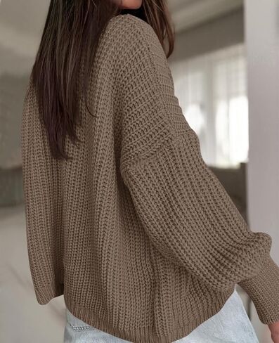 Saodimallsu Womens Oversized Cardigan Ribbed Chunky Knit Long Lantern Sleeve Open Front Fall Sweater Coats in Saudi Arabia