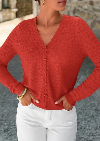 PRETTYGARDEN Women's Lightweight Cardigan Sweaters 2025 Fall Trendy Long Sleeve V Neck Button Up Soft Knit Sweater Tops in Saudi Arabia