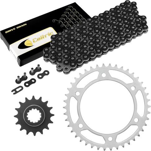 سلسلة محرك Caltric Black ومجموعة ضرس متوافقة مع Honda Cbr600Ra Cbr600Rr 2009-2018 525-Chain in Saudi Arabia