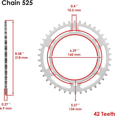سلسلة محرك Caltric Black ومجموعة ضرس متوافقة مع Honda Cbr600Ra Cbr600Rr 2009-2018 525-Chain in Saudi Arabia