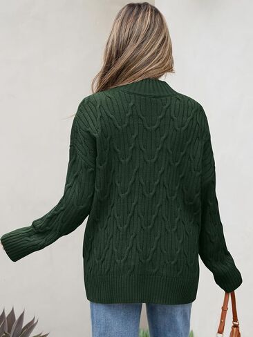 ANRABESS Womens Mock Turtle Neck Sweater Oversized Cable Knit Long Sleeve 2025 Fall Winter Pullover Tunic Sweaters in Saudi Arabia