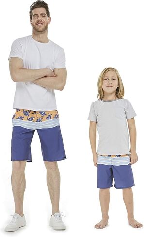 Father Son Matching Hawaiian Beach Board Shorts Swimwear Spandex in Classis Hibiscus Print in Saudi Arabia