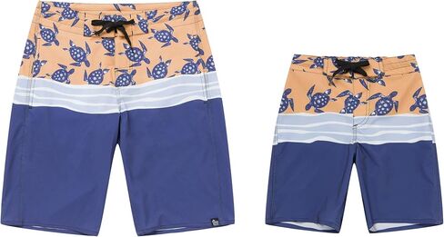 Father Son Matching Hawaiian Beach Board Shorts Swimwear Spandex in Classis Hibiscus Print in Saudi Arabia