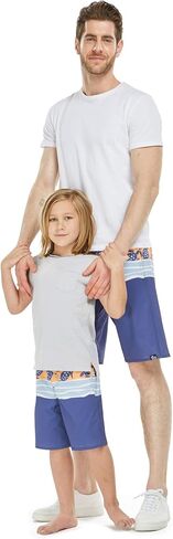 Father Son Matching Hawaiian Beach Board Shorts Swimwear Spandex in Classis Hibiscus Print in Saudi Arabia