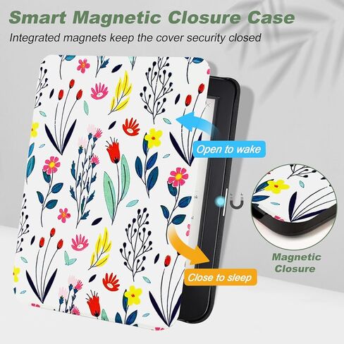 حافظة DMLuna لجهاز Kobo Clara BW (موديل N365) / كلارا كولور (موديل N367) / Clara 2E 6"، غطاء حماية من جلد البولي يوريثان الفاخر خفيف الوزن للغاية مع وظيفة النوم/الاستيقاظ التلقائي، أسود in Kuwait