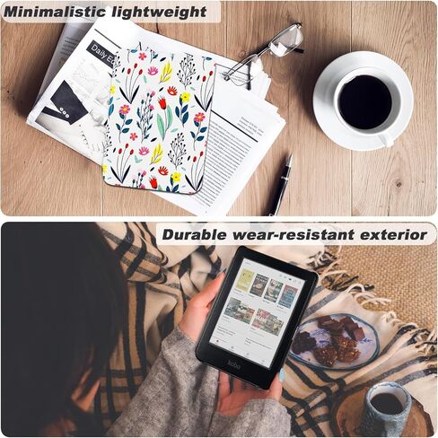حافظة DMLuna لجهاز Kobo Clara BW (موديل N365) / كلارا كولور (موديل N367) / Clara 2E 6"، غطاء حماية من جلد البولي يوريثان الفاخر خفيف الوزن للغاية مع وظيفة النوم/الاستيقاظ التلقائي، أسود in Kuwait