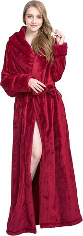 Women's Plush Robe Extra Long Robe with Pockets Thicken Soft Warm Bathrobe in Kuwait