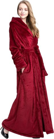 Women's Plush Robe Extra Long Robe with Pockets Thicken Soft Warm Bathrobe in Kuwait